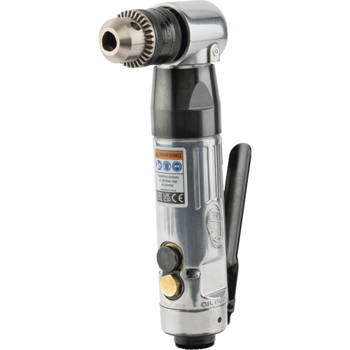 Perceuse pneumatique &agrave; angle, 20,5 pi, cu/min, 1/4" NPT, 98 dBA, 3/8" mandrin, Avec cl&eacute; Trail Hammer and Bolt