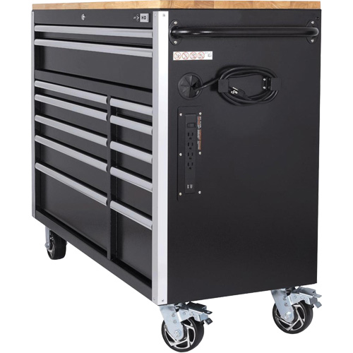 HDRC5212 Armoire mobile de s&eacute;rie HD, 12 tiroirs, 51-1/4" la x 21" p x 40-3/10" h, Noir Trail Hammer and Bolt