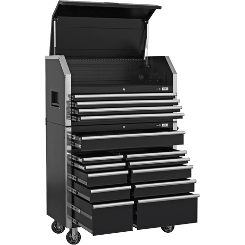HDCC-4115 HD Series Toolbox Combo, 21-1/2" D x 44-1/5" W x 63-3/10" H, Black Trail Hammer and Bolt