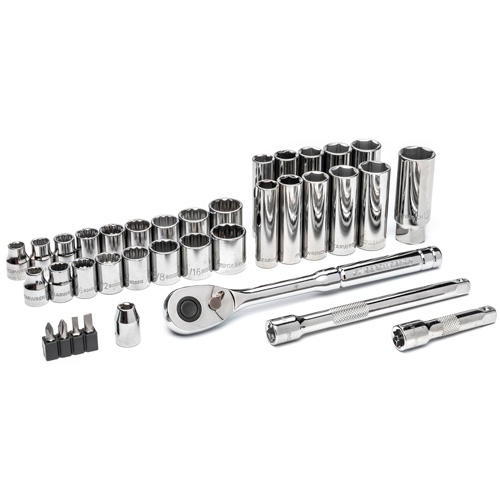 Jeu d'outils pour m&eacute;canicien &agrave; 72 dents, 12 pans et &agrave; prise de 3/8" Trail Hammer and Bolt