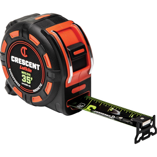 Ruban &agrave; mesurer magn&eacute;tique Shockforce NITE EYE, 1-1/4" x 35', Marques de goujon SAE Trail Hammer and Bolt