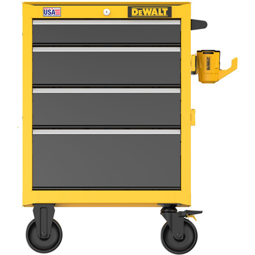 Heavy-Duty Rolling Tool Chest, 4 Drawers, 26" W x Yellow Trail Hammer and Bolt
