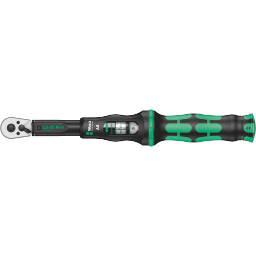 Cl&eacute; dynamom&eacute;trique Click-Torque A 5 avec cliquet r&eacute;versible, &agrave; cliquer, Entraînement 1/4" carr&eacute;, 2.5 - 25 Nm Trail Hammer and Bolt
