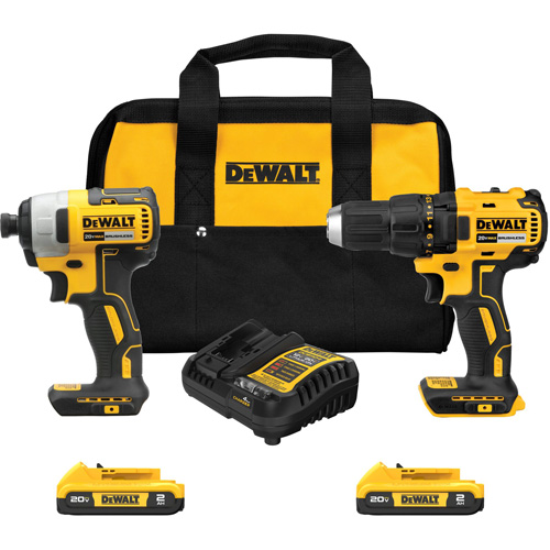 Drill & Impact Driver Combo Kit, Lithium-Ion, 20 V Trail Hammer and Bolt