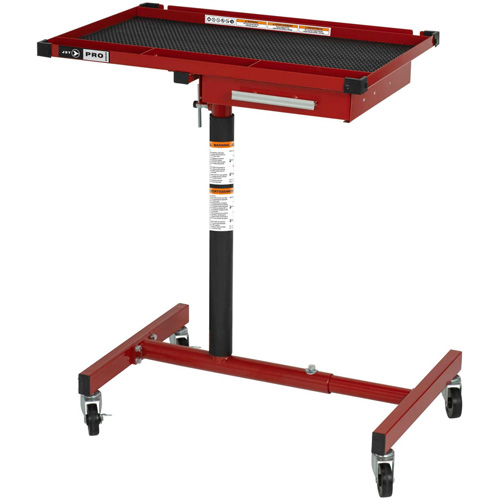 Plateau &agrave; outils pour sous le capot &agrave; hauteur ajustable JUHT-220S, 1 tiroirs, 19-7/8" lo x 28-3/4" la x 47-3/4" h, Noir/Rouge Trail Hammer and Bolt