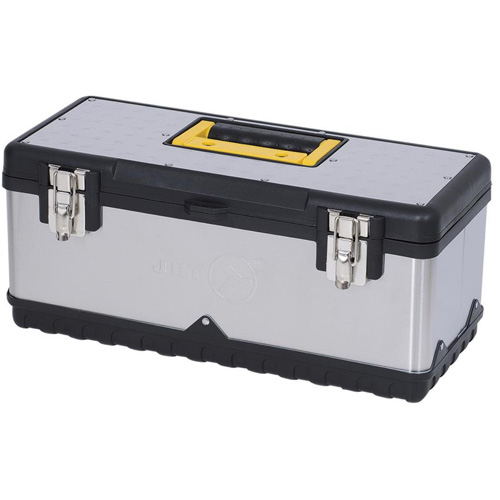 Coffre &agrave; outils portatif en acier inoxydable JPSTB-20, 9-63/100" P x 20" la x 8-7/8" h, Noir/Argent Trail Hammer and Bolt
