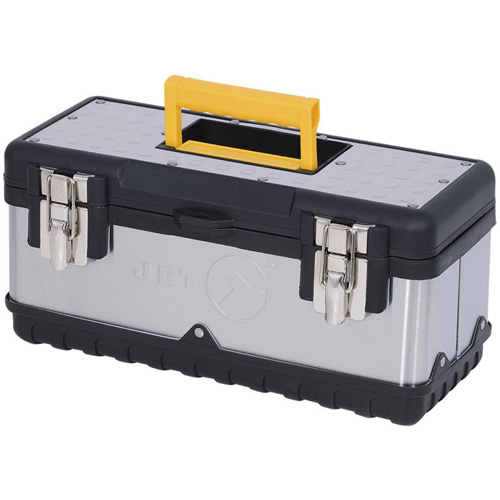 Coffre &agrave; outils portatif en acier inoxydable JPSTB-15, 6-1/4" P x 15" la x 7" h, Noir/Argent Trail Hammer and Bolt