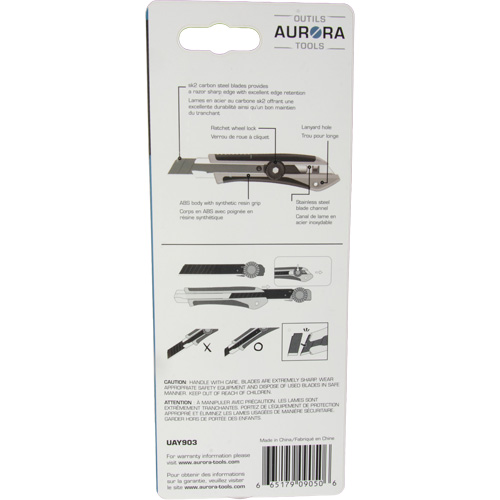 Couteau professionnel de 18 mm, Acier inoxydable, Robuste, Prise en Caoutchouc Trail Hammer and Bolt