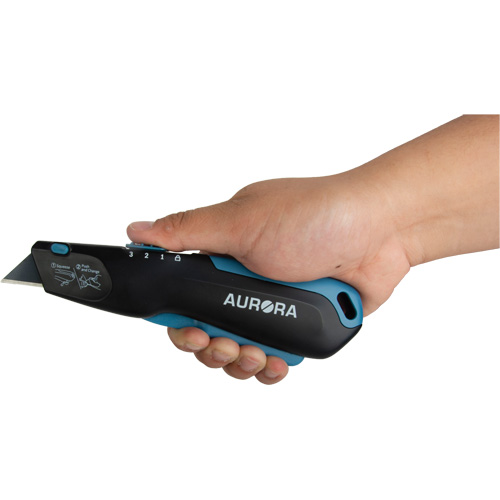 Couteau de s&eacute;curit&eacute; r&eacute;tractable , Acier inoxydable, Robuste, Prise en Plastique/Aluminium Trail Hammer and Bolt