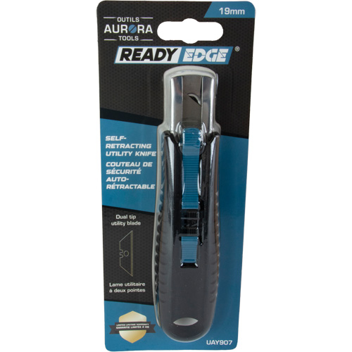 Couteau de s&eacute;curit&eacute; r&eacute;tractable standard, Acier inoxydable, Prise en Caoutchouc Trail Hammer and Bolt