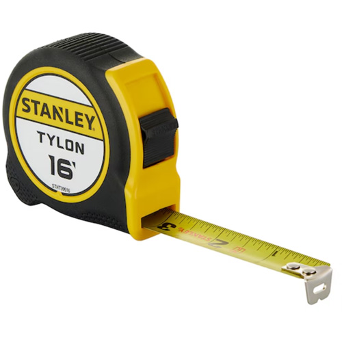 Tylon Tape Measure, 16', Imperial Graduations Trail Hammer and Bolt