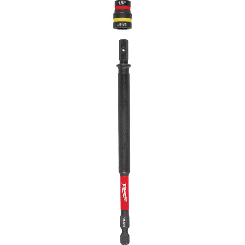SHOCKWAVE Impact Duty 1/4” & 5/16” QUIK-CLEAR 2-in-1 Nut Driver, 1/4" Drive, 6" L, Magnetic Trail Hammer and Bolt