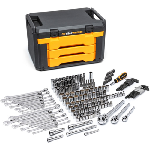 Jeu d'outils pour m&eacute;canicien dans boîte de rangement &agrave; trois tiroirs Trail Hammer and Bolt