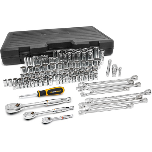 Jeu d'outils pour m&eacute;caniciens &agrave; 6 et 12 pans standards et profonds de 1/4", 3/8" et 1/2" SAE/m&eacute;triques Trail Hammer and Bolt