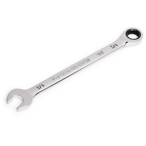 Cl&eacute; &agrave; cliquet combin&eacute;e &agrave; 90 dents, 12 pans, 3/4", Fini Chrome Trail Hammer and Bolt