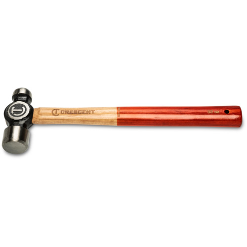 Ball Pein Hammer, 32 oz. Head Weight, Polished Face, Wood Handle Trail Hammer and Bolt