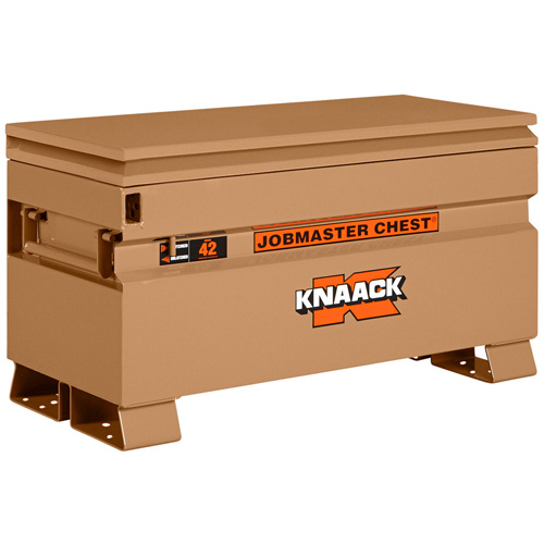Model 42 Jobsite Chest with Padlock, 42" x 19" x 23-3/8", Steel, Tan Trail Hammer and Bolt