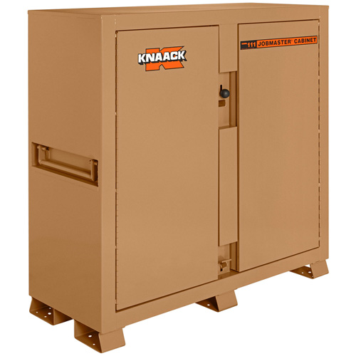 Model 111 Jobsite Cabinet with Padlock, Steel, 47.5 Cubic Feet, Tan Trail Hammer and Bolt