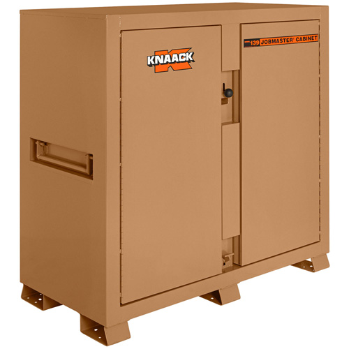 Model 139 Jobsite Cabinet with Padlock, Steel, 59.4 Cubic Feet, Tan Trail Hammer and Bolt