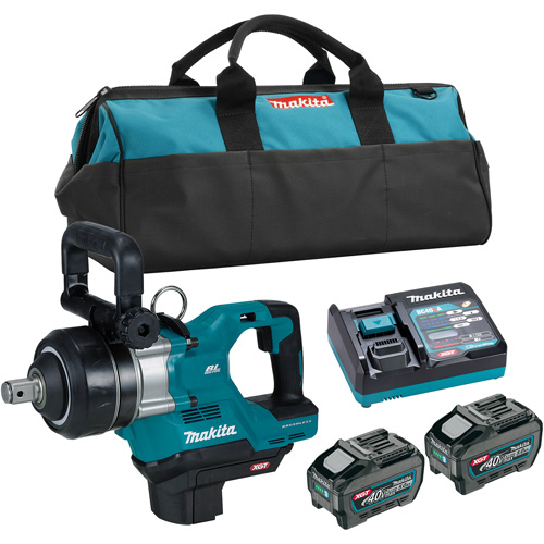 40Vmax XGT Brushless Short Anvil Impact Wrench Kit, 40 V, 1" Socket Trail Hammer and Bolt