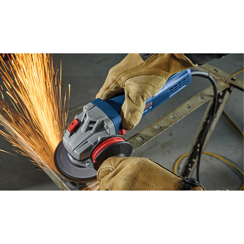 Ergonomic Angle Grinder, 4-1/2", 120 V, 10 A, 11000 RPM Trail Hammer and Bolt
