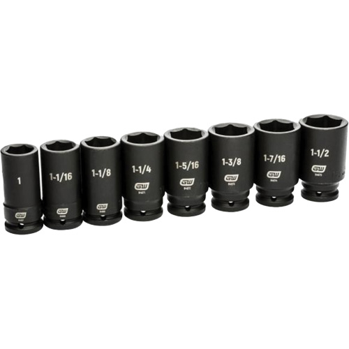 Jeu de douilles SAE &agrave; 6 pans, 8 Mcx, Chocs, Prise de 3/4", Profond Trail Hammer and Bolt
