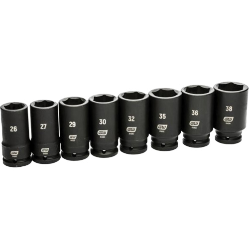 Jeu de douilles SAE &agrave; 6 pans, 8 Mcx, Chocs, Prise de 3/4", Profond Trail Hammer and Bolt