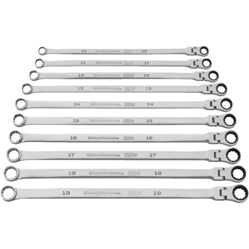 Jeu de cl&eacute;s Gearbox &agrave; t&ecirc;te flexible XL et cannelure universelle 120XP, Cl&eacute; polygonale, 10 morceaux, Imp&eacute;rial Trail Hammer and Bolt