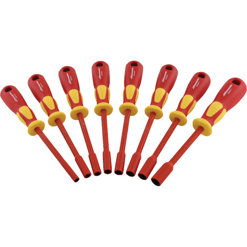 Metric Insulated Nut Driver Set, 1000 V, 8 Pcs Trail Hammer and Bolt
