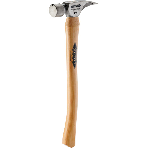 Marteau &agrave; face lisse en titane avec manche incurv&eacute; en noyer, 14 oz, Prise en Bois, 18" lo Trail Hammer and Bolt