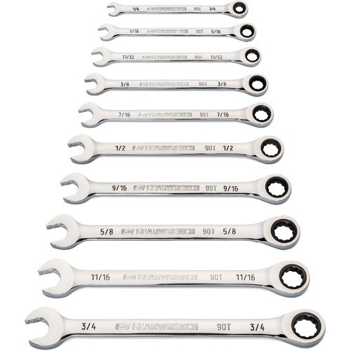 Jeu de cl&eacute;s &agrave; 12 pans et 90 dents, Combinaison &agrave; cliquet, 10 morceaux, Imp&eacute;rial Trail Hammer and Bolt