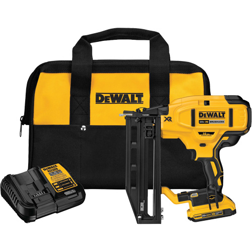 XR&reg; 16 GA Cordless Straight Finish Nailer Kit, 20 V, Lithium-Ion Trail Hammer and Bolt
