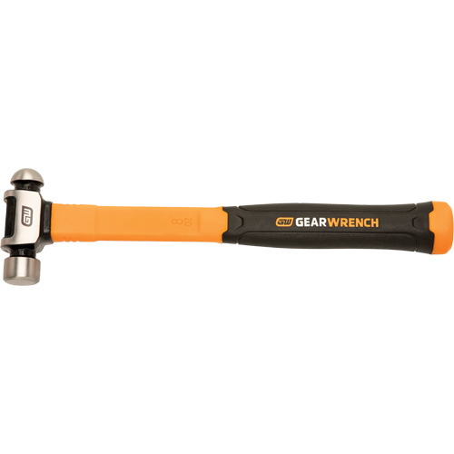 Marteau &agrave; panne ronde, Poids de la t&ecirc;te 8 oz, Face Ordinaire/Poli, Prise Fibre de verre Trail Hammer and Bolt