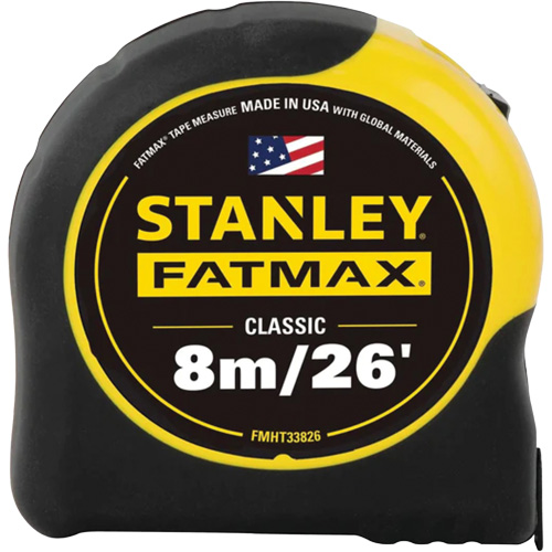 FATMAX&reg; Tape Measure, 1-1/4" x 26'/8 m, Imperial & Metric Graduations Trail Hammer and Bolt