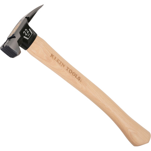 Milled Face Straight Claw Hammer, 22 oz., Wood Handle, 16-1/10" L Trail Hammer and Bolt