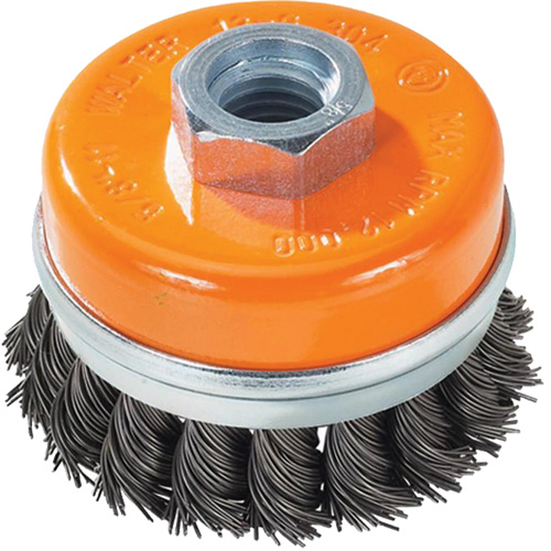 Brosse boisseau &agrave; fils nou&eacute;s avec anneau, 3" dia. x 5/8"-11 arbre Trail Hammer and Bolt