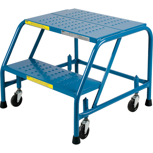 Escabeau roulant, 2 marches, Largeur de la marche 18", Hauteur de la plateforme 19", Acier Trail Hammer and Bolt