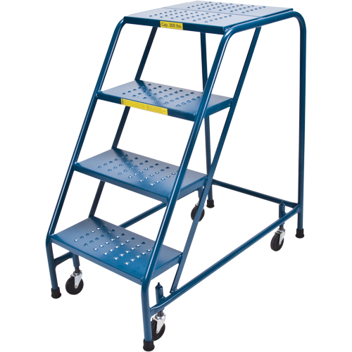 Escabeau roulant, 4 marches, Largeur de la marche 18", Hauteur de la plateforme 37", Acier Trail Hammer and Bolt