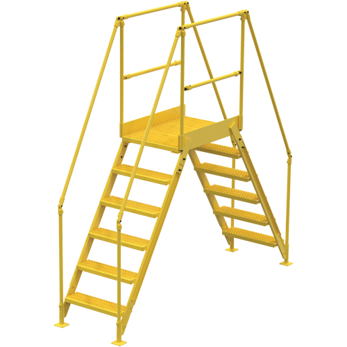 Crossover Ladder, 104" Overall Span, 60" H x 36" D, 24" Step Width Trail Hammer and Bolt