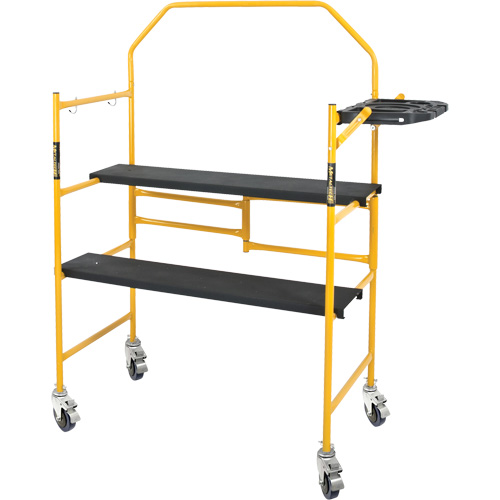 Jobsite Series 4' Safety Rail & Tool Shelf Scaffold Kit, Steel Frame, 49-1/2" D x 57-3/4" H Trail Hammer and Bolt