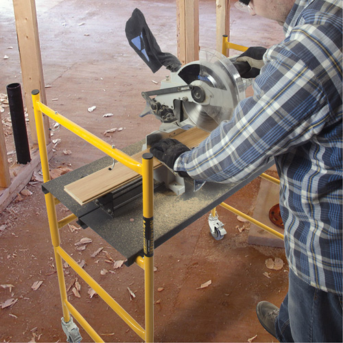 Jobsite Series 4' Basic Mini Scaffold Kit, Steel Frame, 41" D x 45-3/4" H Trail Hammer and Bolt