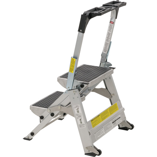 &eacute;chelle escabeau avec roues pivotantes, 2 marches, 23" x 21" x Hauteur 34,50" Trail Hammer and Bolt