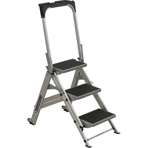 &eacute;chelle escabeau avec roues pivotantes, 3 marches, 34" x 22" x Hauteur 50,75" Trail Hammer and Bolt
