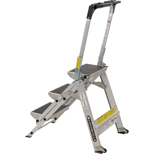 &eacute;chelle escabeau avec roues pivotantes, 3 marches, 34" x 22" x Hauteur 50,75" Trail Hammer and Bolt