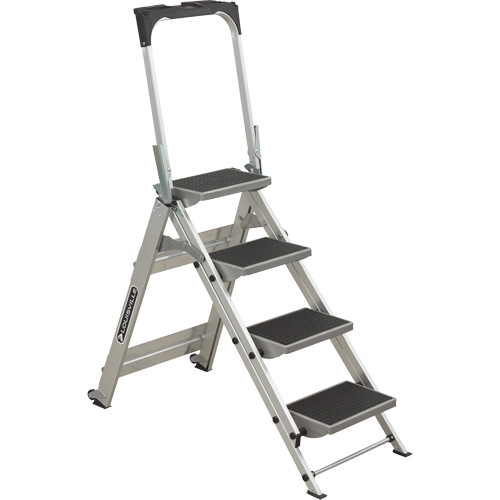 &eacute;chelle escabeau avec roues pivotantes, 4 marches, 44,25" x 22,13" x Hauteur 59" Trail Hammer and Bolt