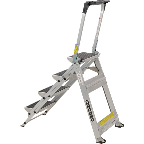 &eacute;chelle escabeau avec roues pivotantes, 4 marches, 44,25" x 22,13" x Hauteur 59" Trail Hammer and Bolt