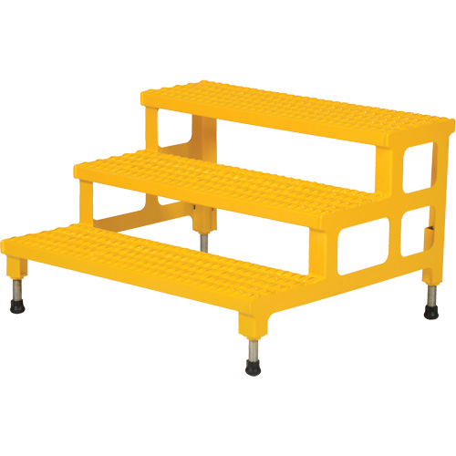 Adjustable Step-Mate Stand, 3 Step(s), 36-3/16" W x 33-7/8" L x 22-1/4" H, 500 lbs. Capacity Trail Hammer and Bolt