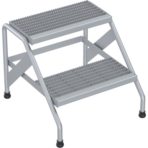 Aluminum Step Stand, 2 Step(s), 22-13/16" W x 24-9/16" L x 20" H, 500 lbs. Capacity Trail Hammer and Bolt