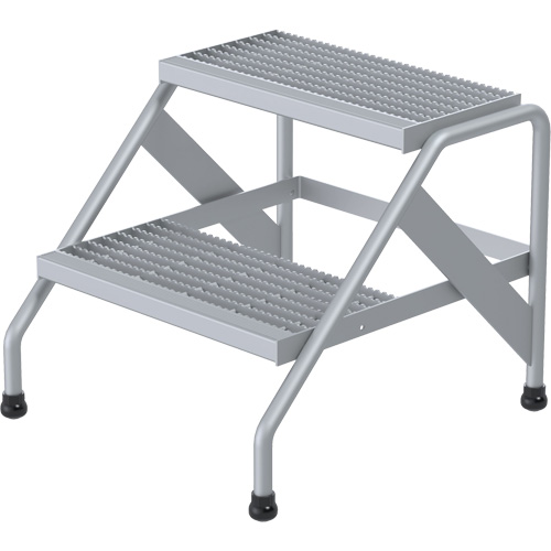 Aluminum Step Stand, 2 Step(s), 22-13/16" W x 24-9/16" L x 20" H, 500 lbs. Capacity Trail Hammer and Bolt