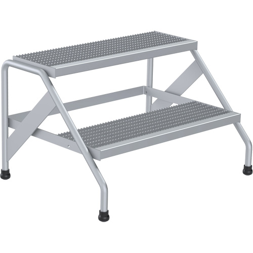 Aluminum Step Stand, 2 Step(s), 32-13/16" W x 24-9/16" L x 20" H, 500 lbs. Capacity Trail Hammer and Bolt